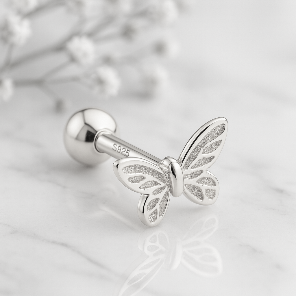 Pendiente Mini Mariposa Plata
