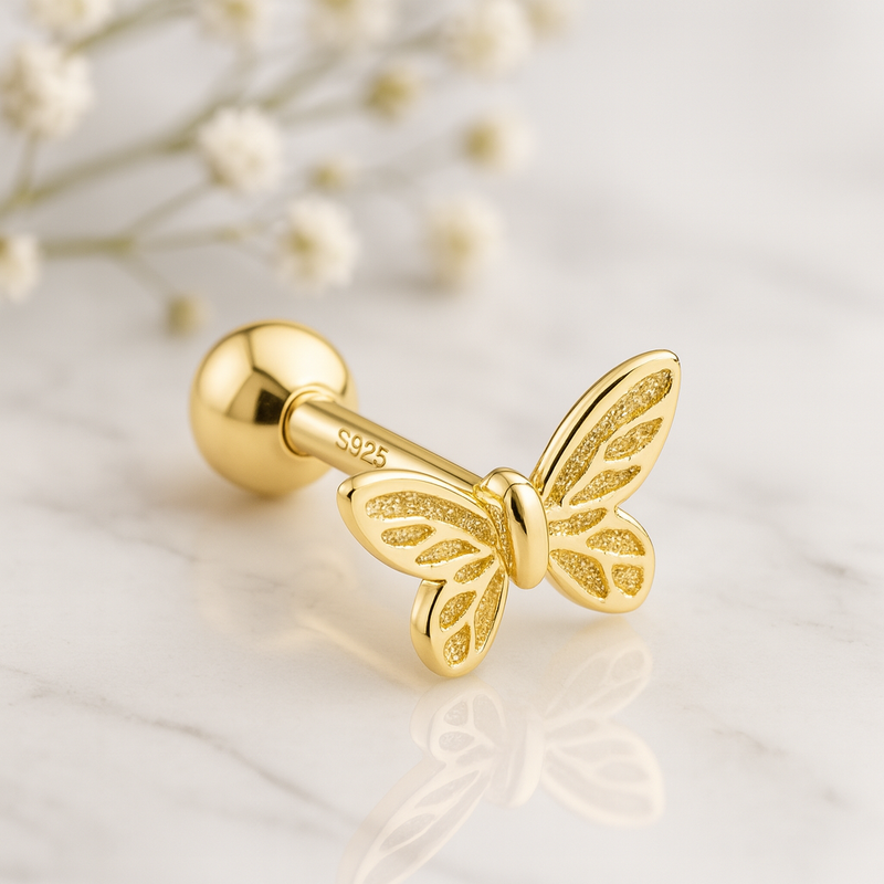 Pendiente Mini Mariposa Oro