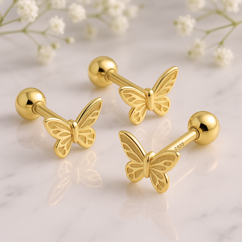 Pendiente Mini Mariposa Oro