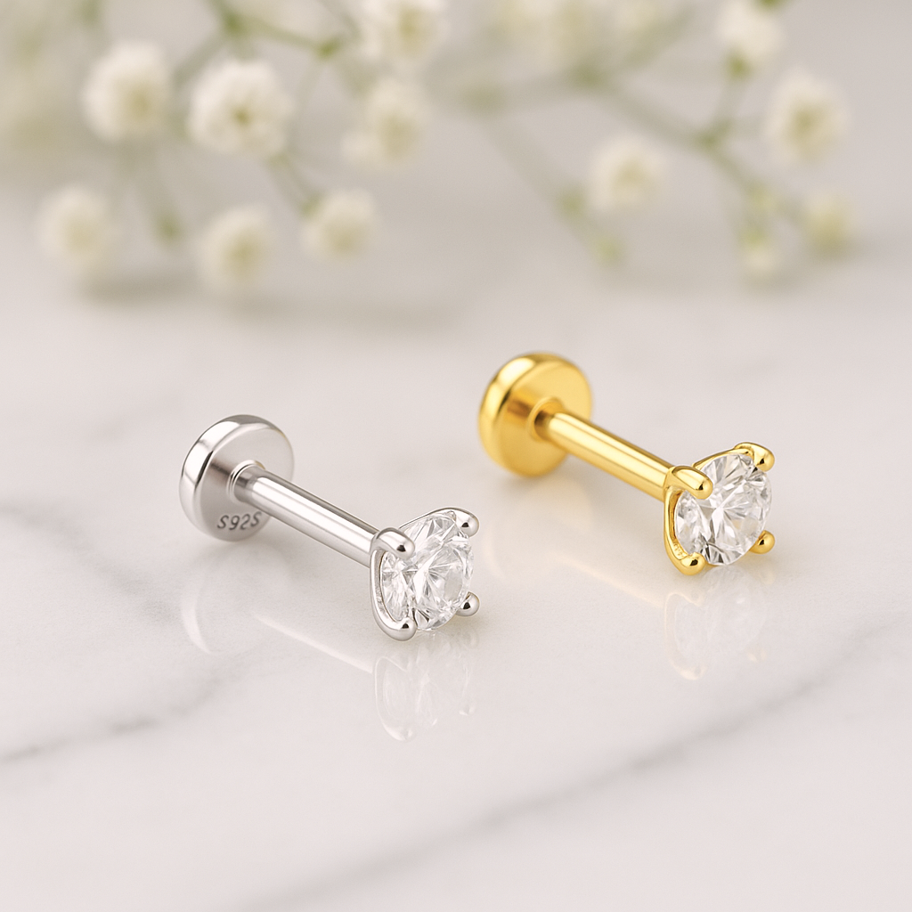 Pendiente Mini Destello Oro - 3mm
