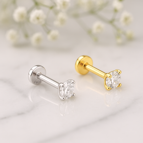 Pendiente Mini Destello Plata - 3mm