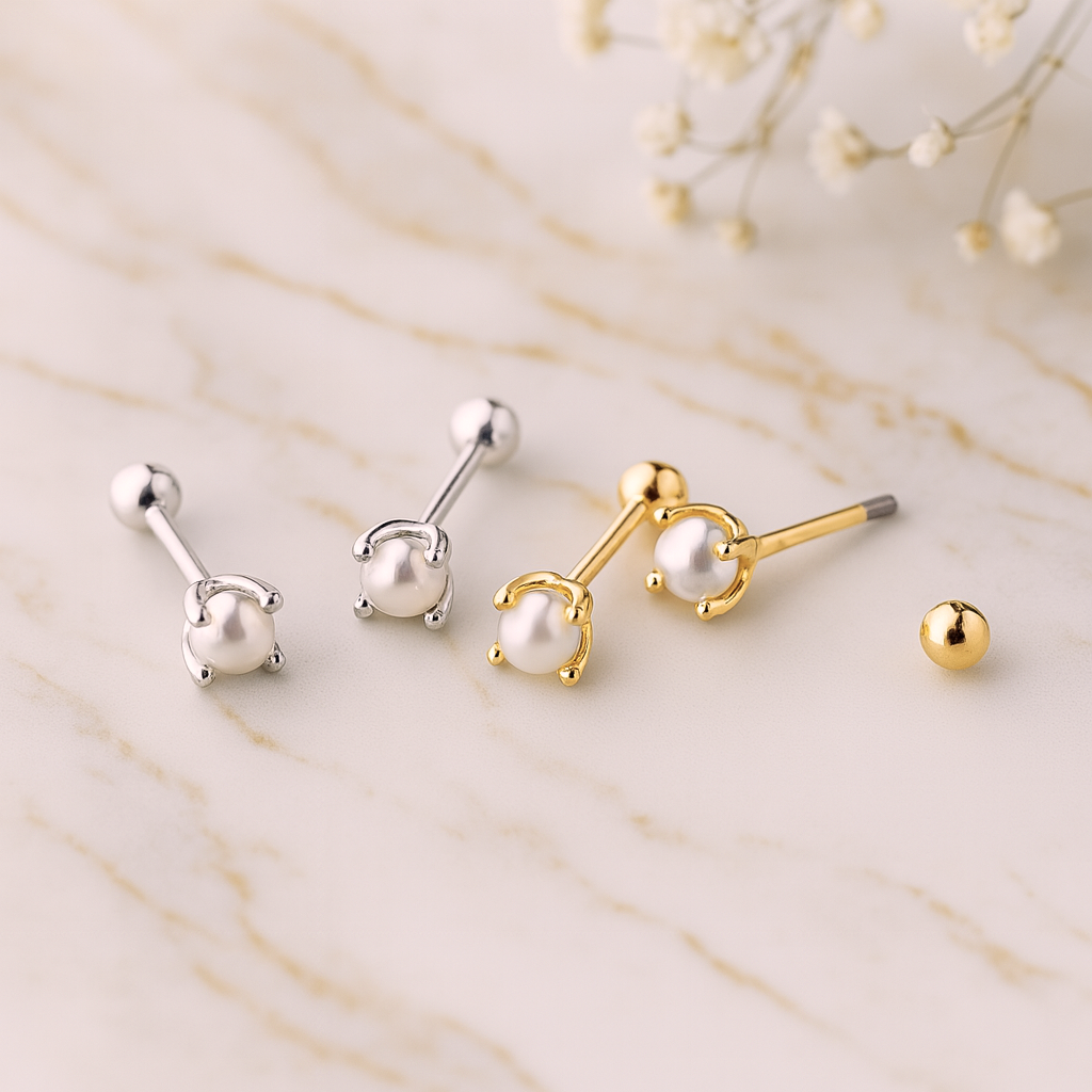 Pendiente Perlita Plata