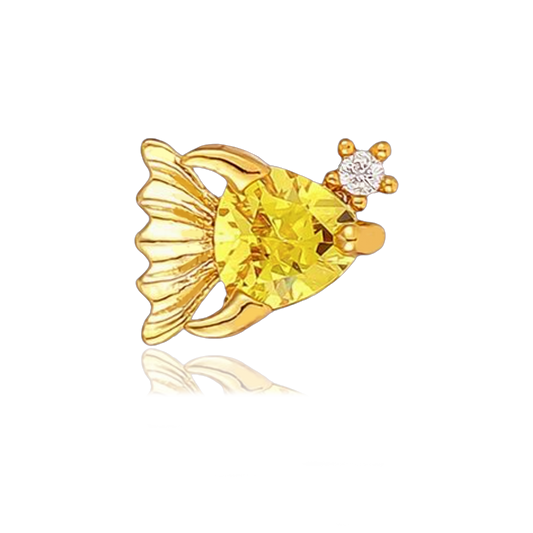 Pendiente Mini Yellow Fish Oro
