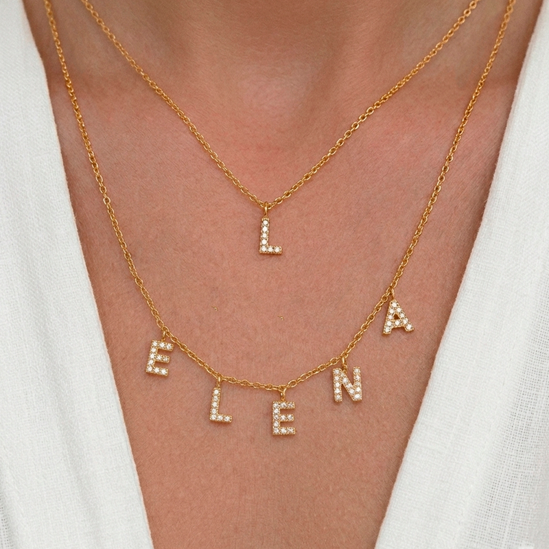 Collana con Iniziali Personalizzate Oro