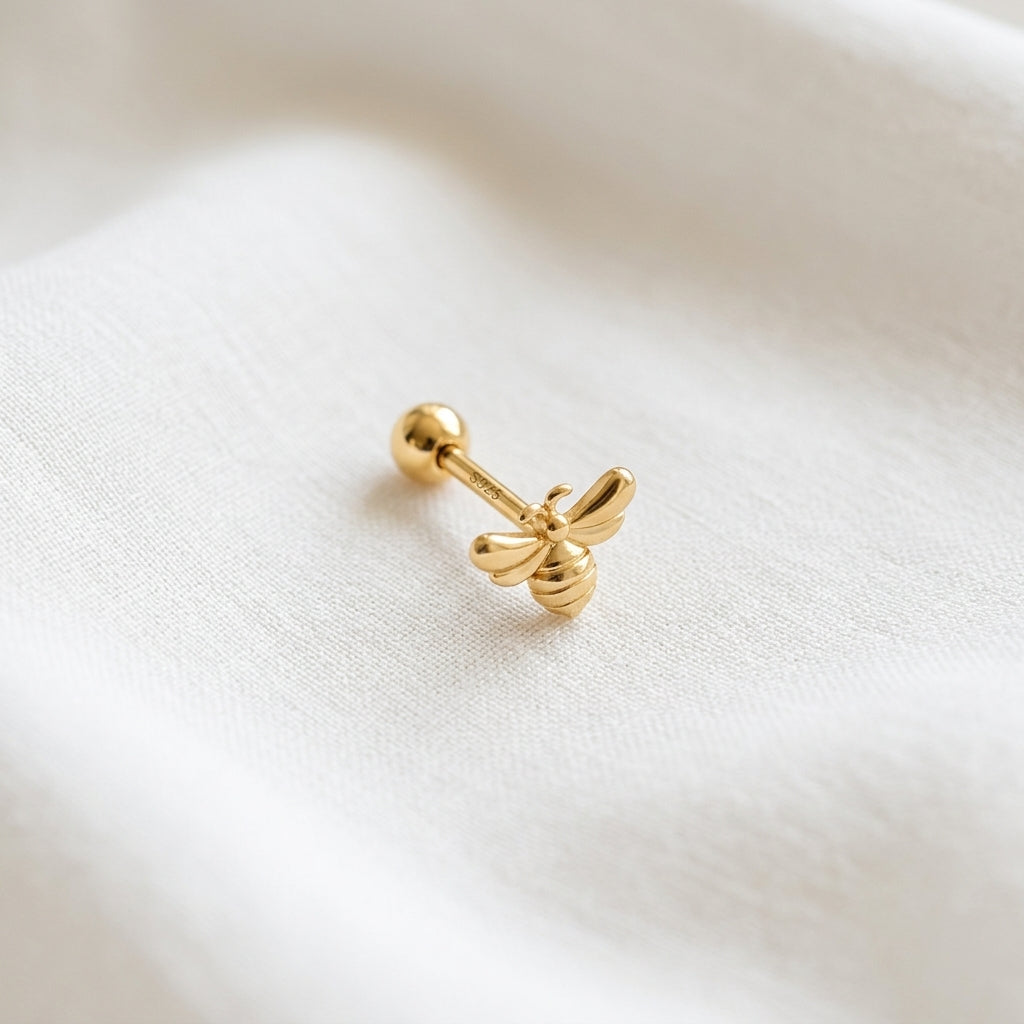 Pendiente Mini Abeja Oro