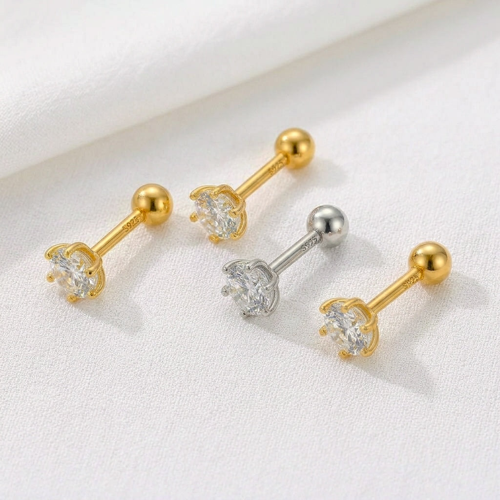 Gold Mini Shiny Rhombus Earring