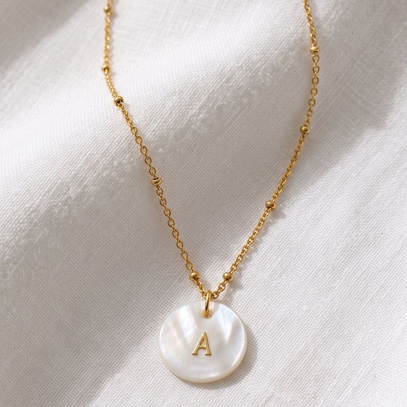 Collana Iniziale Conchiglia Naturale Oro