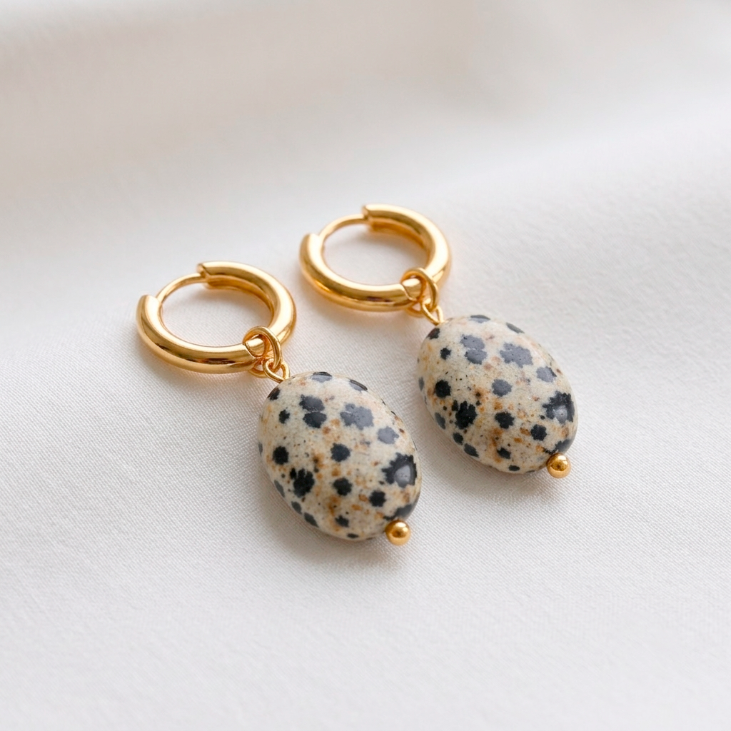 Orecchini Medi Basic Conchiglia Blu Oro
