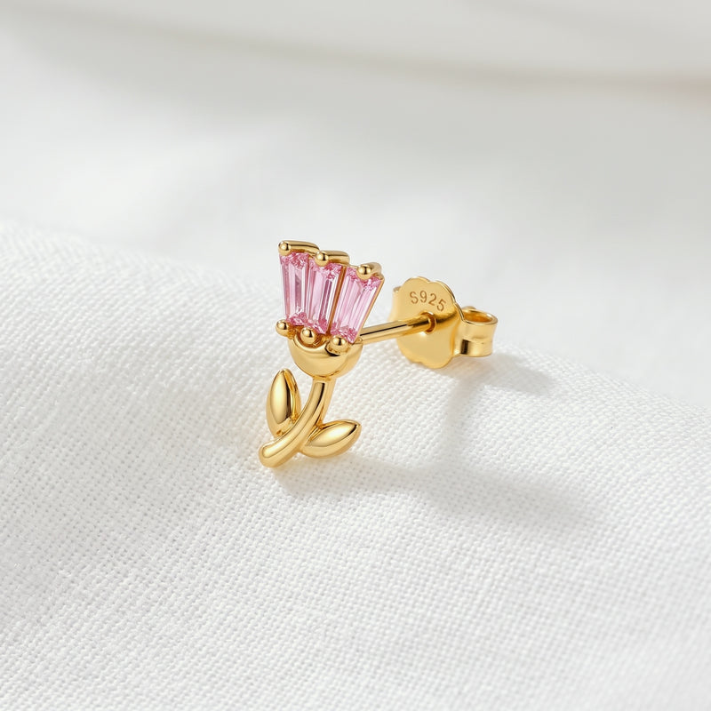 Pendiente Tulipán Rosa Oro
