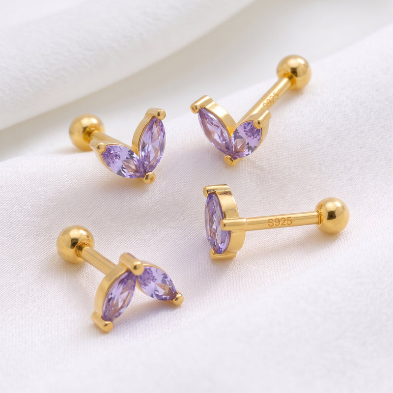 Pendiente Blossom Lila Oro