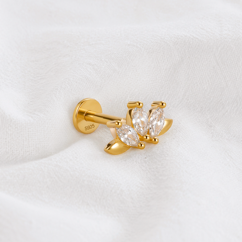 Pendiente Shiny Loto Oro