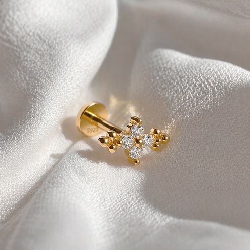 Pendiente Daisy Bolitas Oro