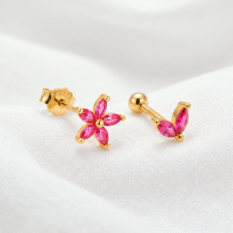 Set Fucsia Flowers Oro