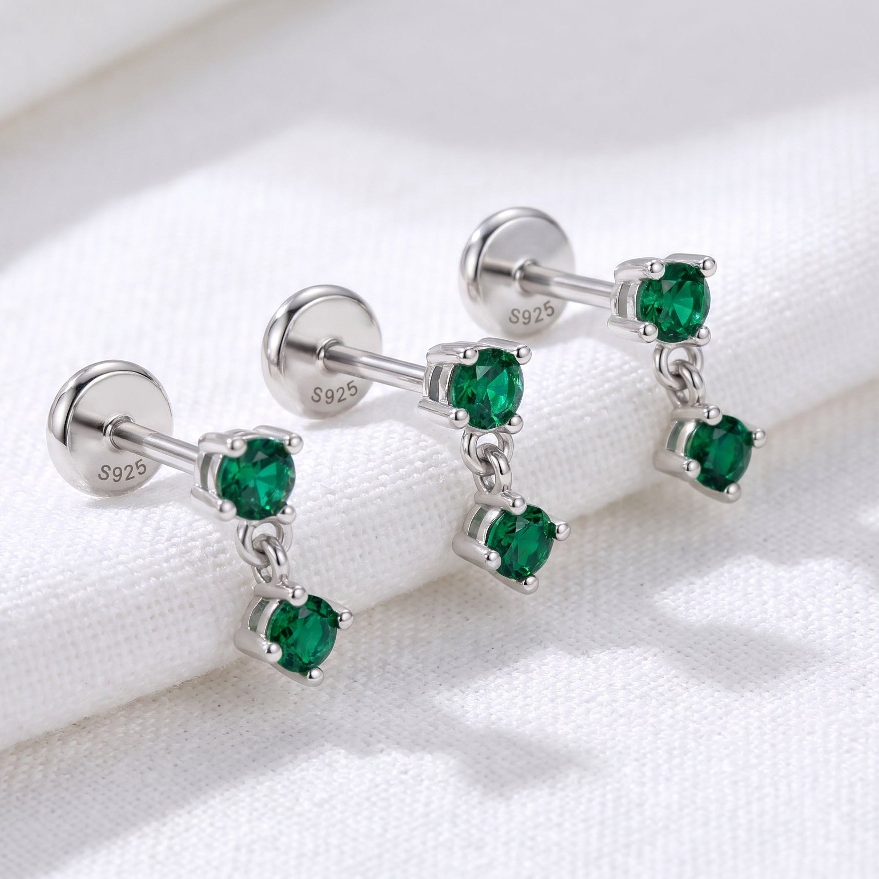 Pendiente Green Drop Plata