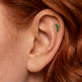 Pendiente Triple Green Oro