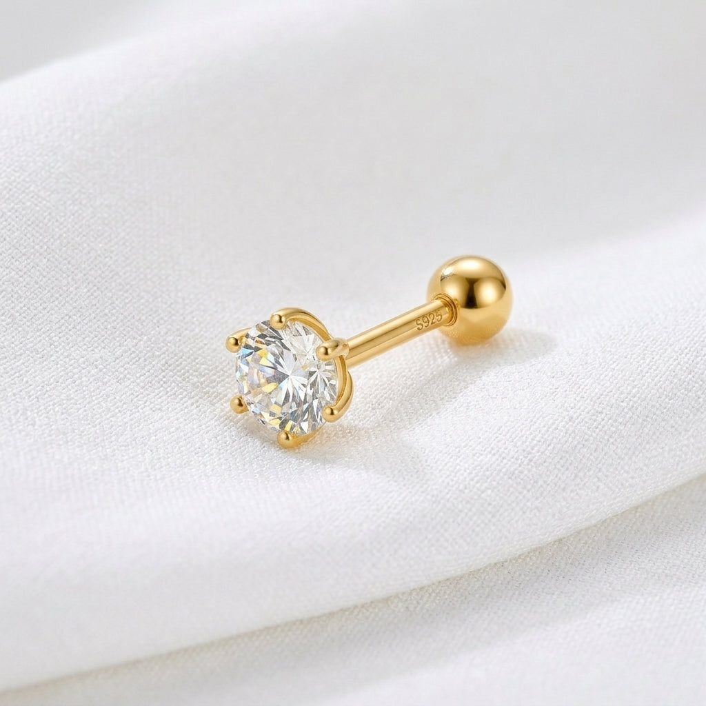 Gold Mini Shiny Rhombus Earring