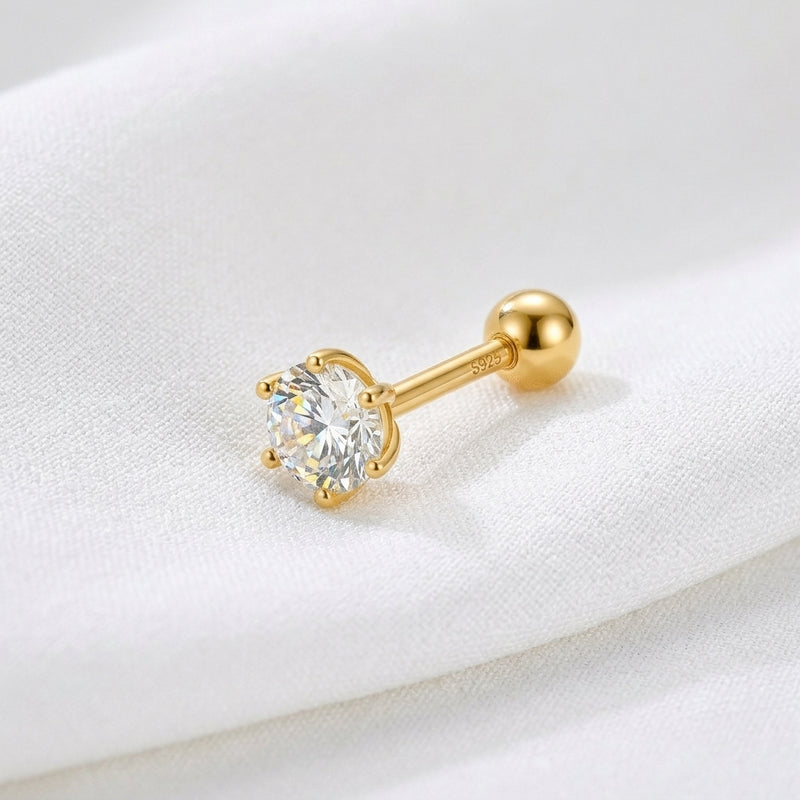 Pendiente Mini Brillo Oro - 3mm