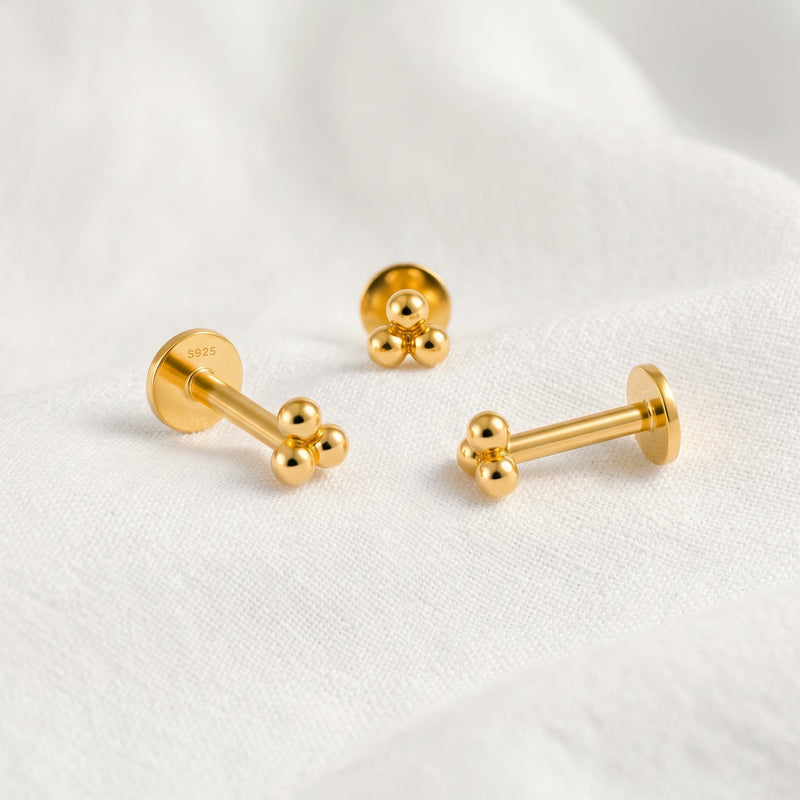 Pendiente Tres Bolitas Oro