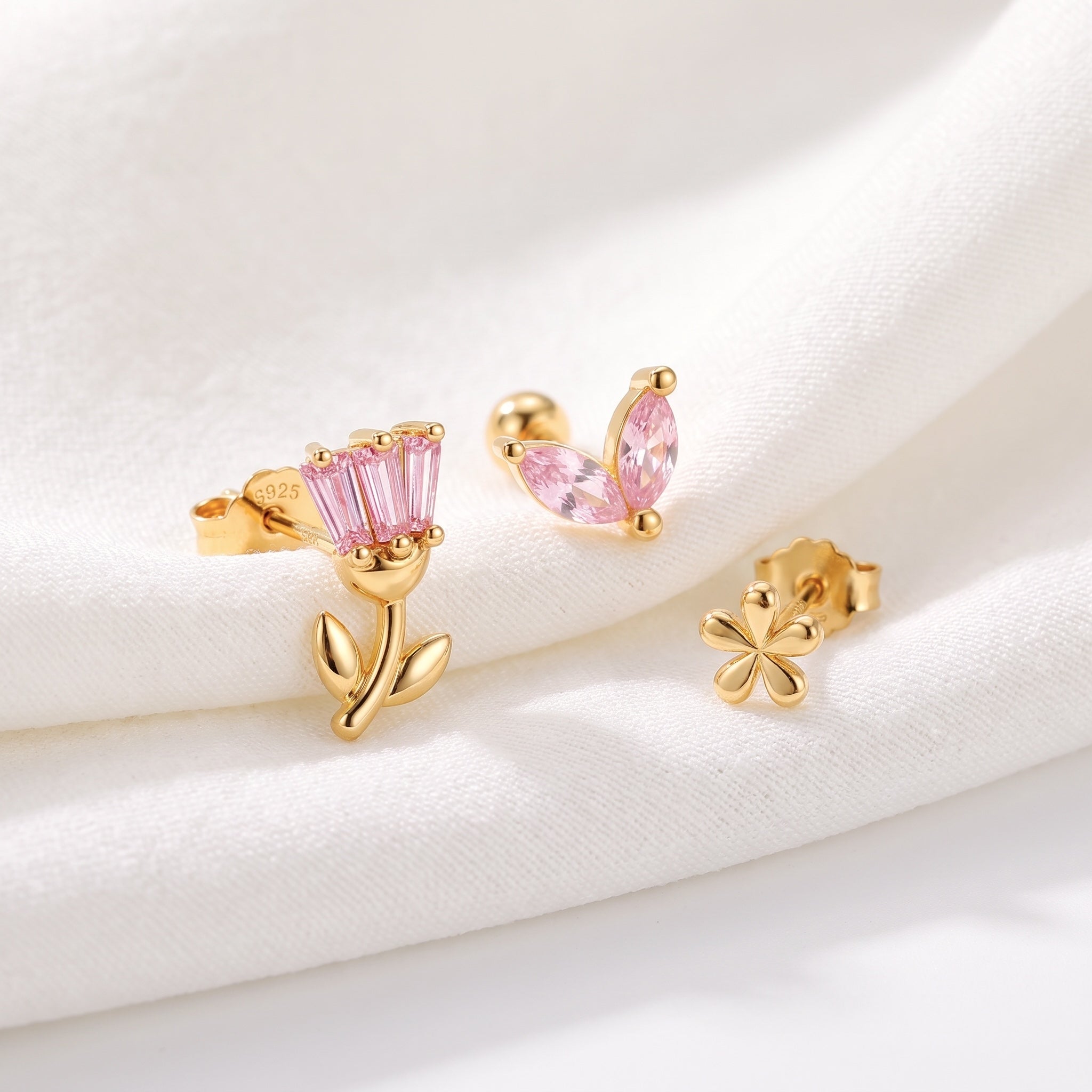 Set Baby Pink Flowers Oro