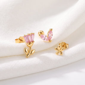 Set Baby Pink Flowers Oro