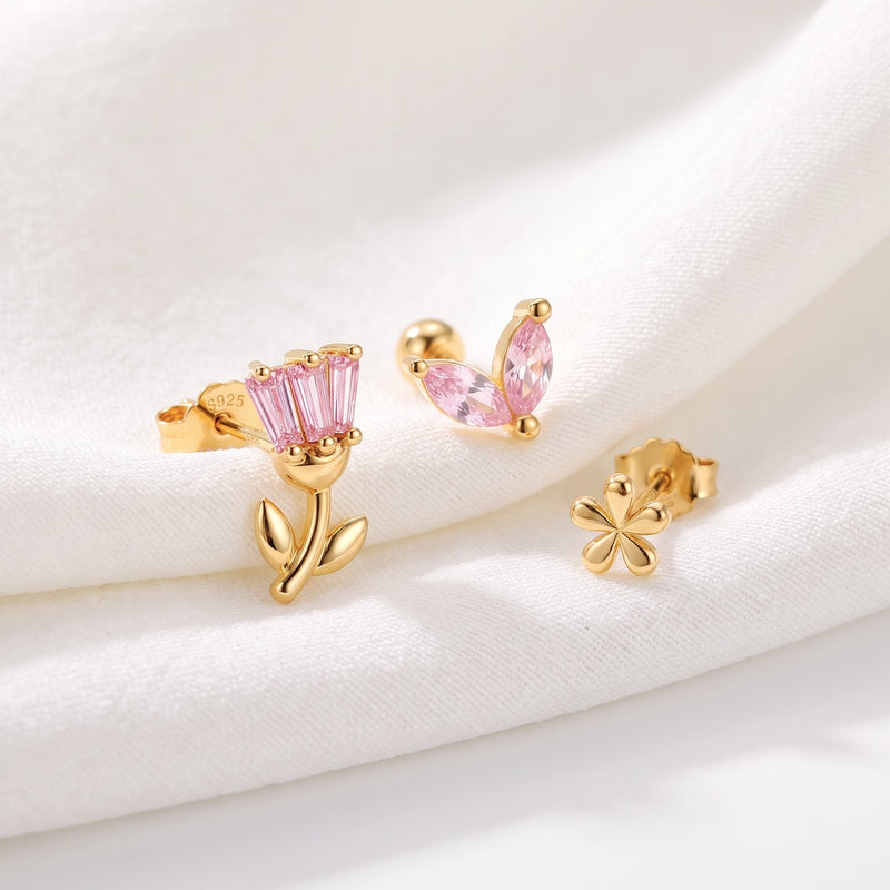 Set Baby Pink Flowers Oro