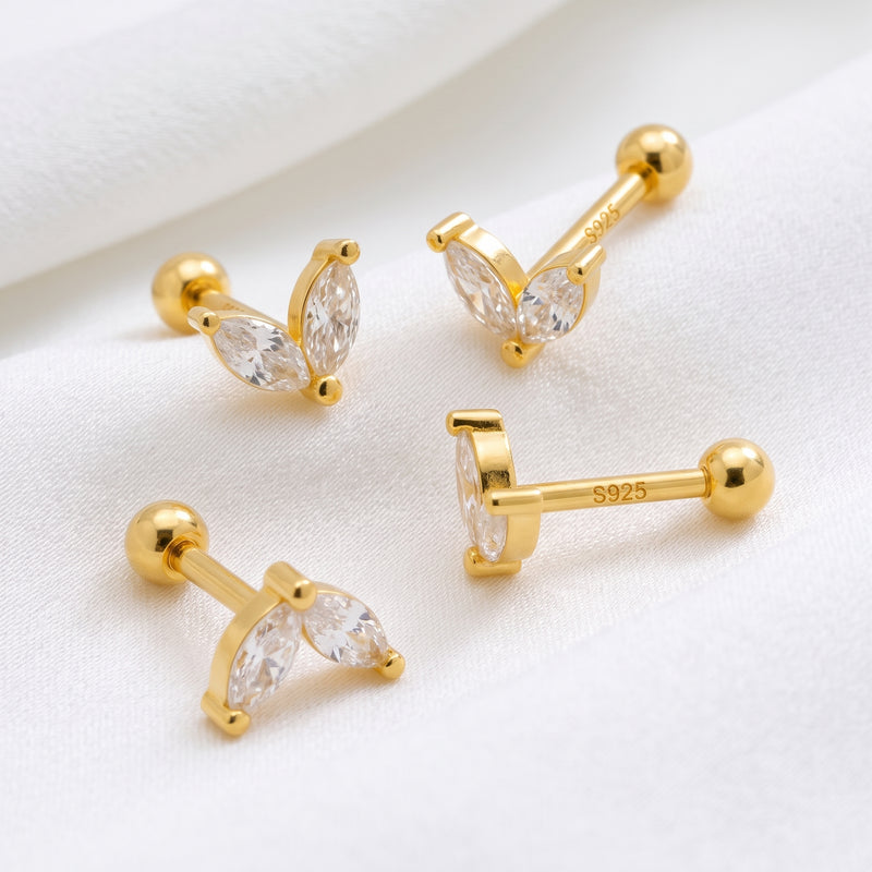Mini White Flower Earring