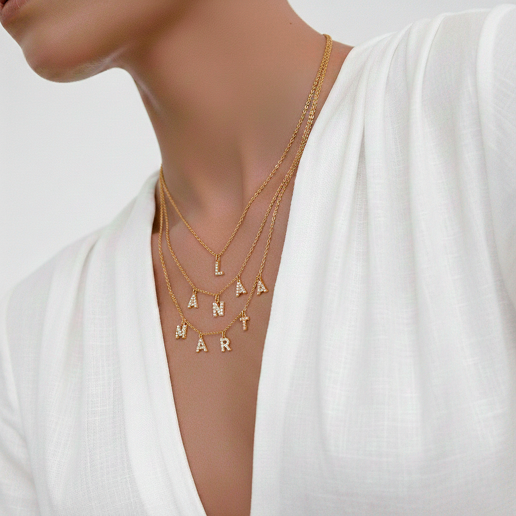 Collar Iniciales Personalizado Oro