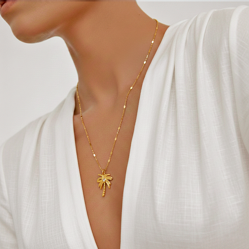 Collar Palmera Brillante Oro