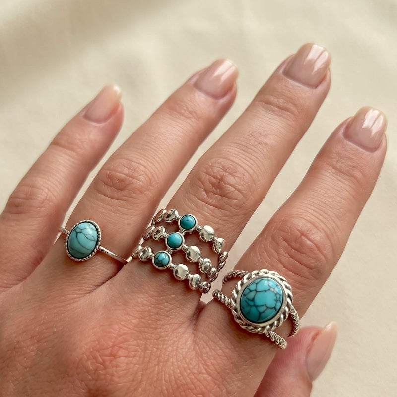 Anillo Turquesa Vintage Plata