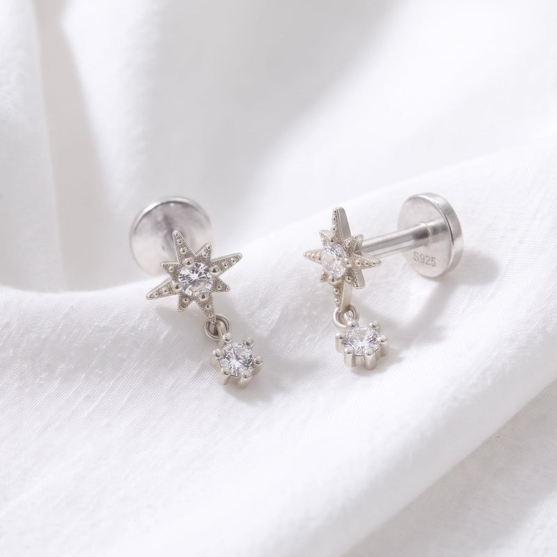 Pendiente Stella Drop Plata