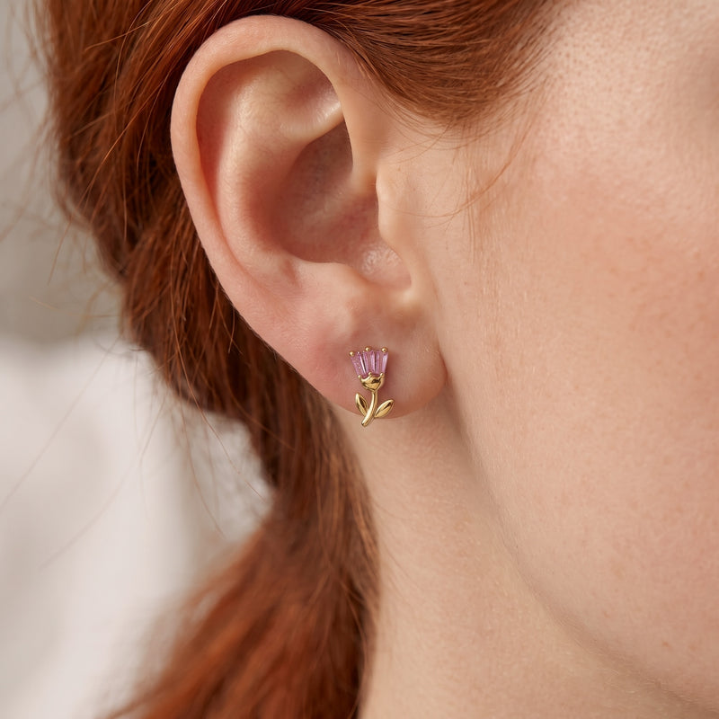 Pendiente Tulipán Rosa Oro