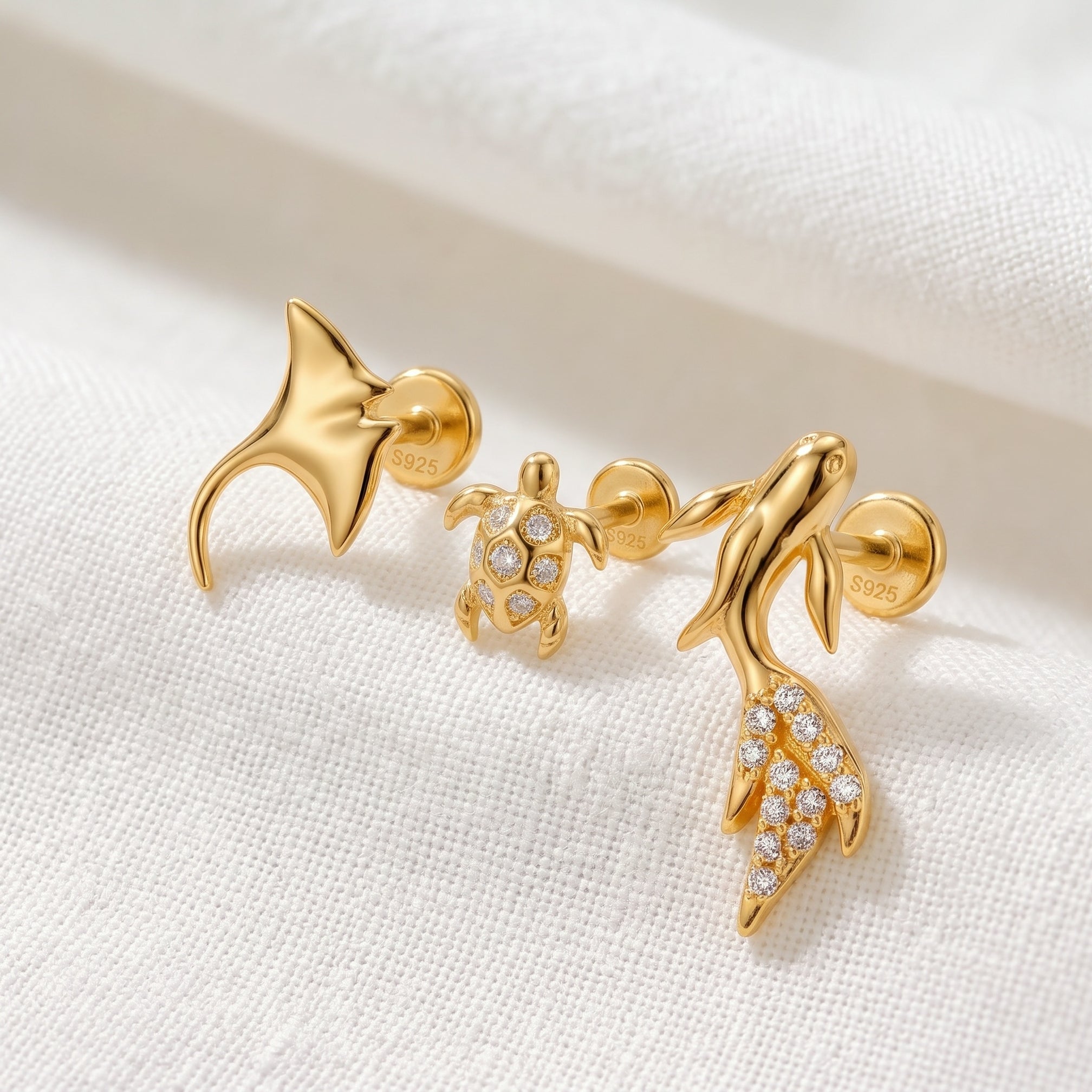 Set Cala · Plata de ley bañada en oro 18k