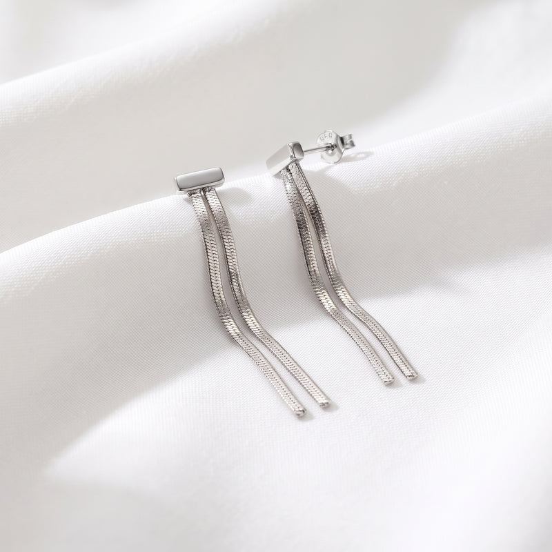 Pendientes Cascade Plata