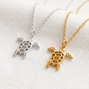 Collar Mini Tortuga Marina Plata