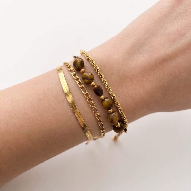 Pulsera Gea Ojo de Tigre Oro
