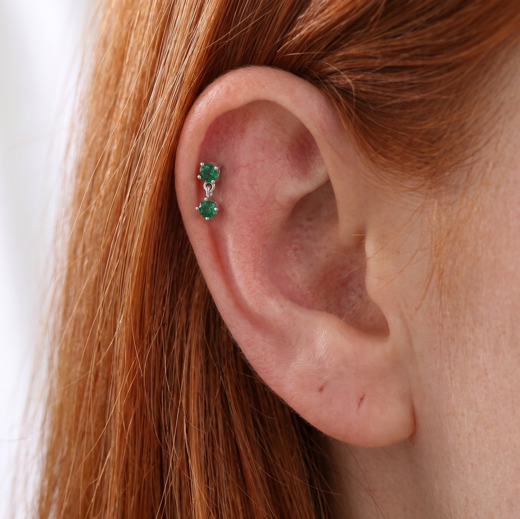 Pendiente Green Drop Plata