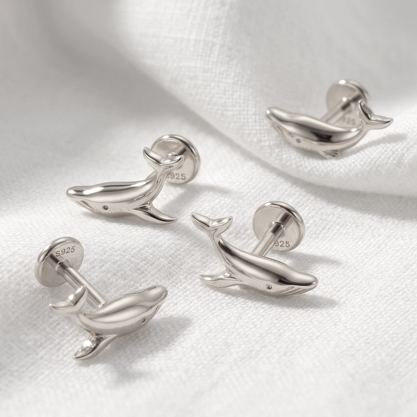 Pendiente Mini Ballena Plata
