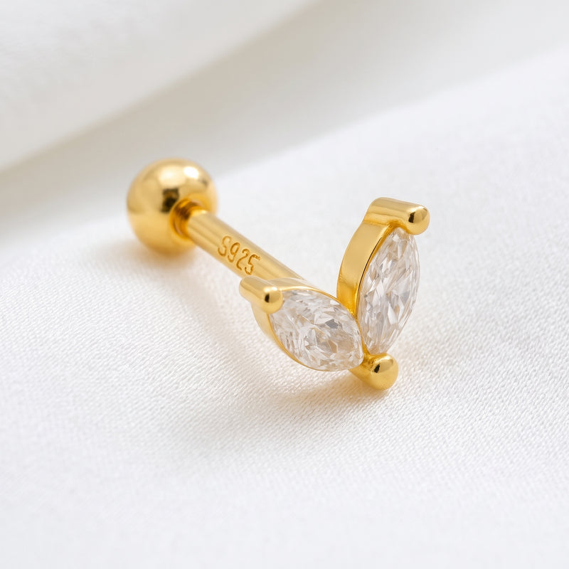 Mini White Flower Earring
