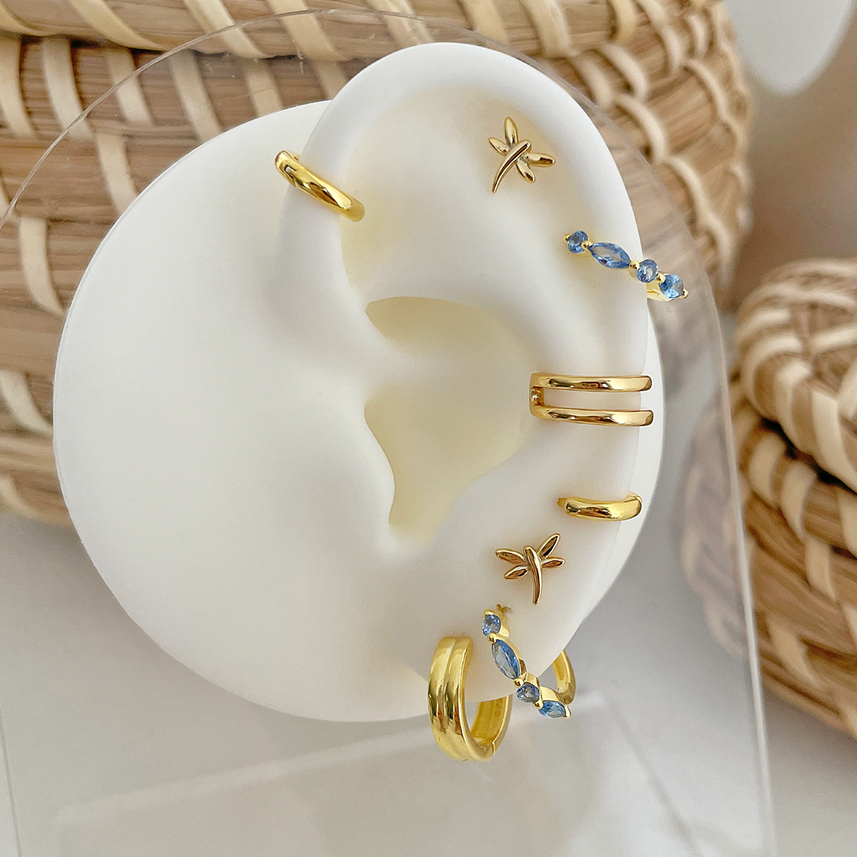 Pendiente Mini Libélula Oro