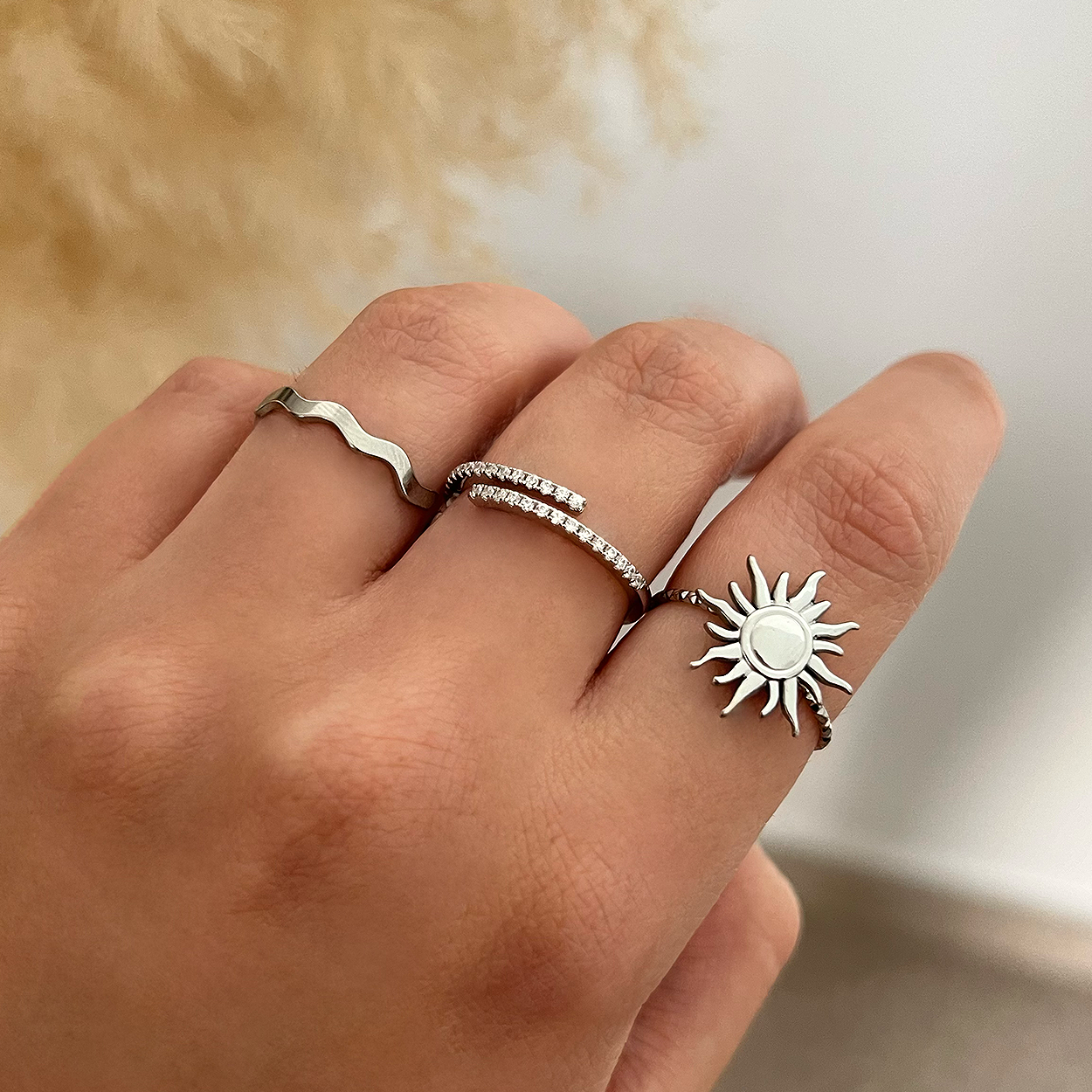 Anillo Mini Sun Plata
