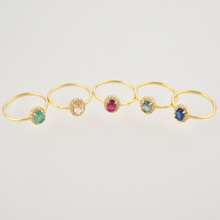 Anillo Oval Celeste Oro