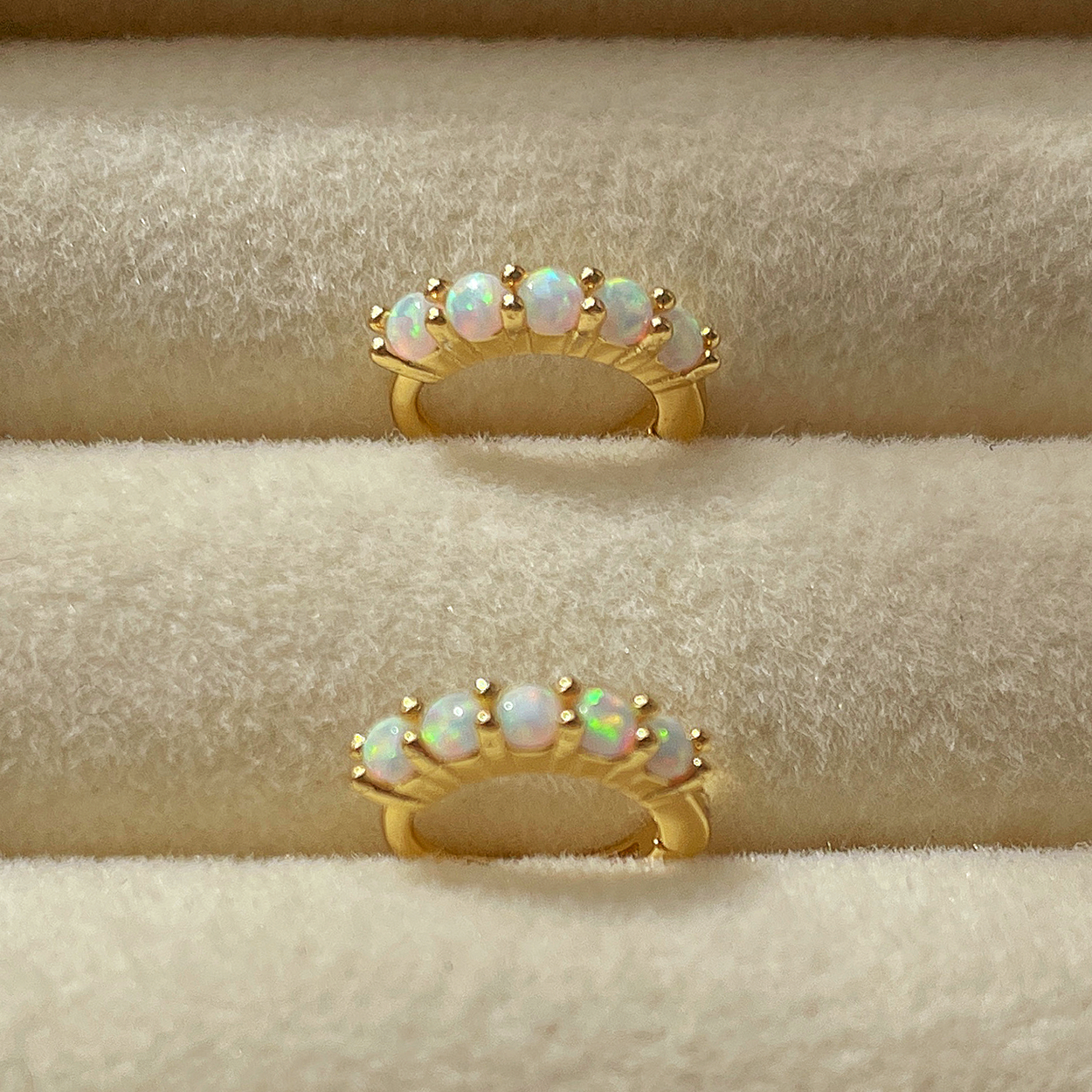 Aros Minis Ópalo Oro