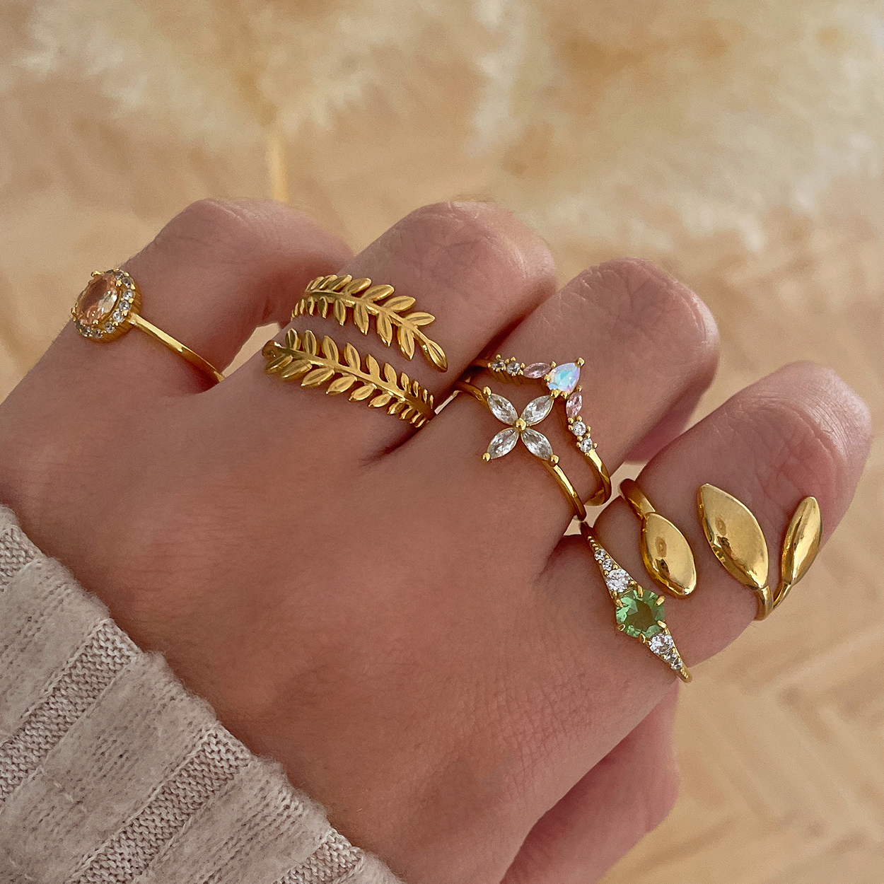 Anillo Hojas
