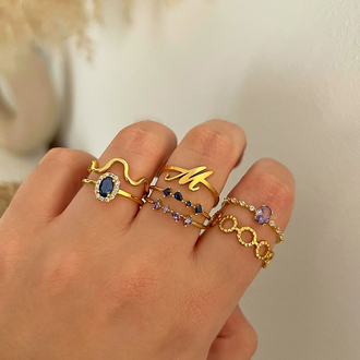 Anillo Zuri Azul Oro