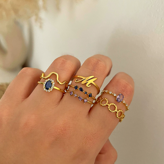 Anillo Zuri Azul Oro