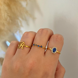 Anillo Zuri Azul Oro