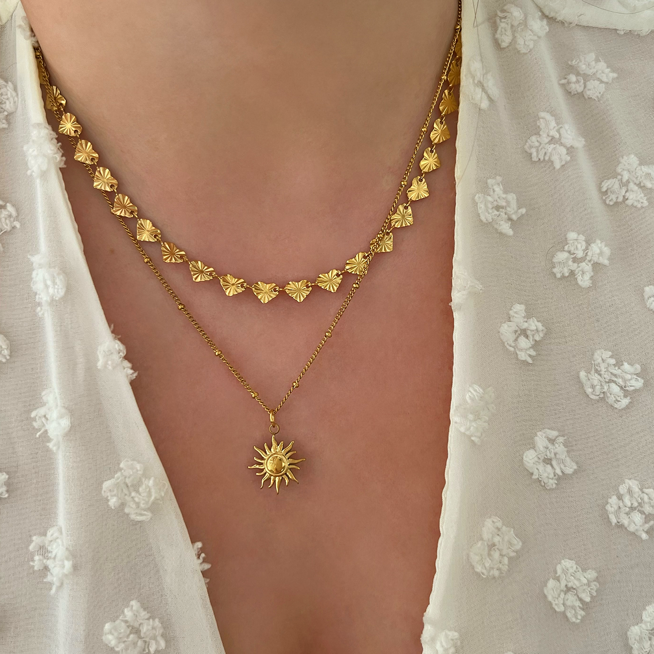 Collar Mini Sun Bolitas Oro
