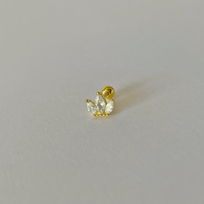 Pendiente Tulipán Blanco Oro