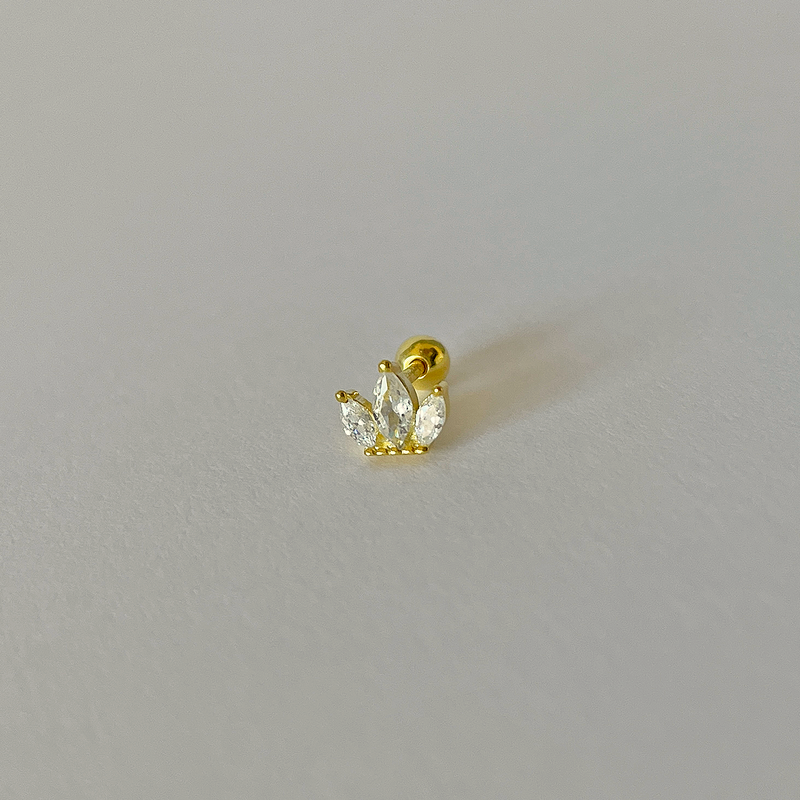 Pendiente Tulipán Blanco Oro
