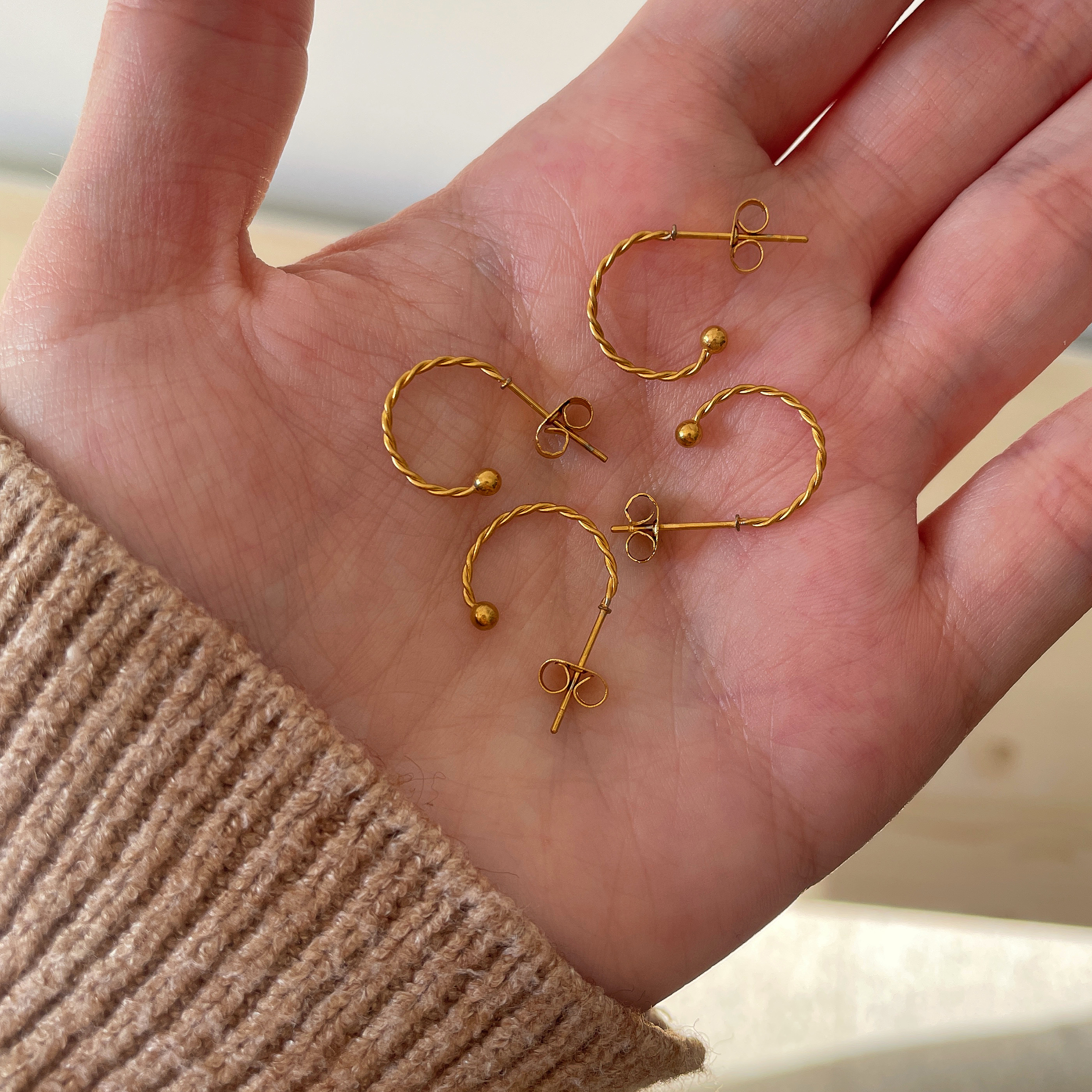 Aros Mini Curly Oro